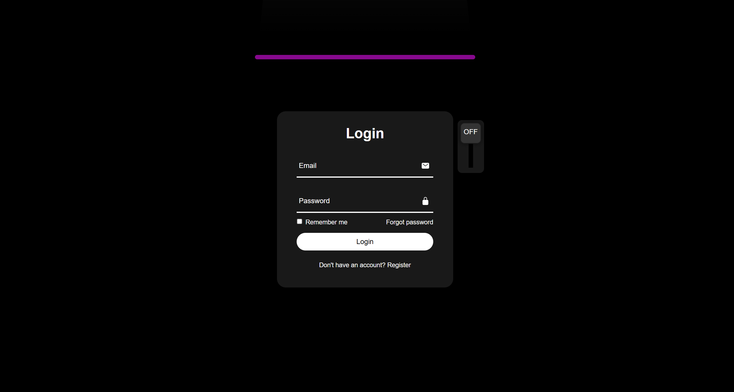 Interface do projeto Login Style